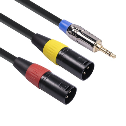 TC194BUXK108YR-30 3.5mm Male to Dual Canon Male Audio Cable, Length: 3m - Aux Cable by buy2fix | Online Shopping UK | buy2fix