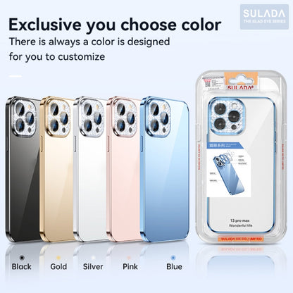 For iPhone 13 SULADA Diamond Lens Protector Plated Frosted Case(Gold) - iPhone 13 Cases by SULADA | Online Shopping UK | buy2fix