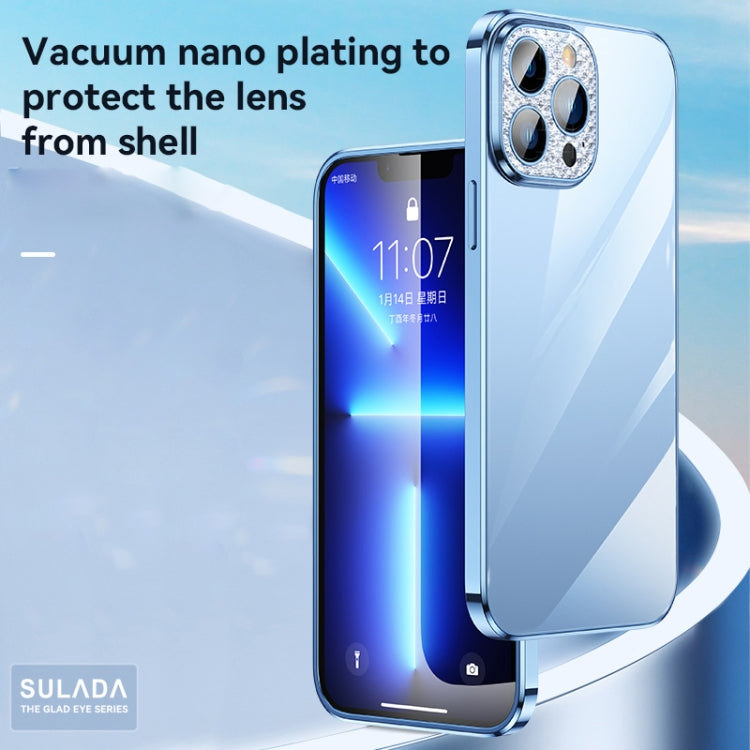 For iPhone 13 Pro Max SULADA Diamond Lens Protector Plated Frosted Case (Sierra Blue) - iPhone 13 Pro Max Cases by SULADA | Online Shopping UK | buy2fix