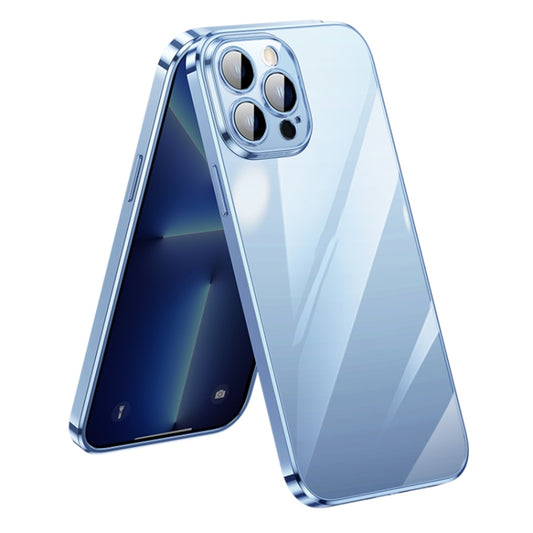 For iPhone 12 Pro Max SULADA Lens Protector Plated Clear Case(Sierra Blue) - iPhone 12 Pro Max Cases by SULADA | Online Shopping UK | buy2fix