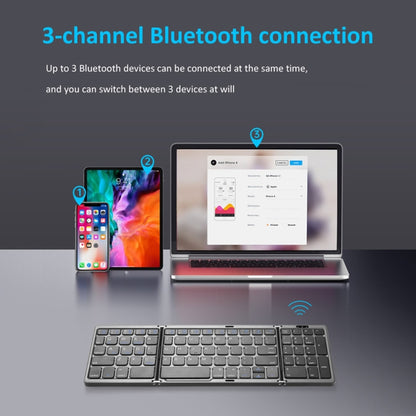 B089 Bluetooth Foldable Keyboard with Numeric (Black) - Wireless Keyboard by buy2fix | Online Shopping UK | buy2fix