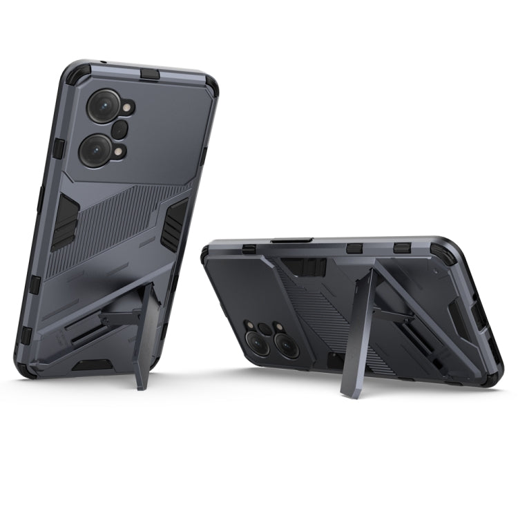 For OPPO K10 Pro 5G China Punk Armor 2 in 1 PC + TPU Shockproof Phone Case with Invisible Holder(Grey) - OPPO Cases by buy2fix | Online Shopping UK | buy2fix