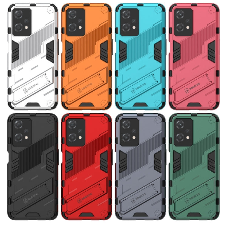 For OnePlus Nord CE 2 Lite 5G/Realme 9 Pro Punk Armor 2 in 1 Shockproof Phone Case with Invisible Holder(Green) - OnePlus Cases by buy2fix | Online Shopping UK | buy2fix