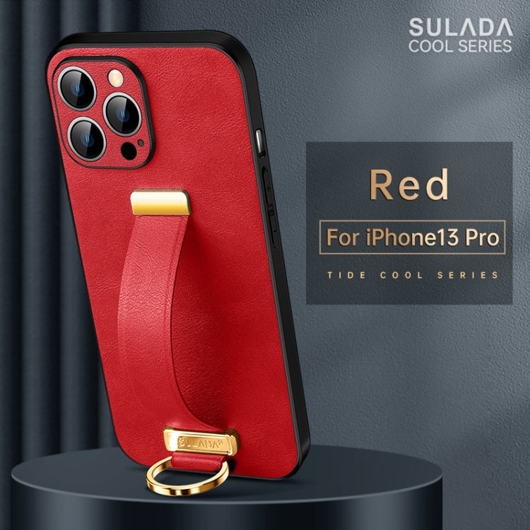 For iPhone 13 Pro SULADA Cool Series PC + Leather Texture Skin Feel Shockproof Phone Case  (Red) - iPhone 13 Pro Cases by SULADA | Online Shopping UK | buy2fix