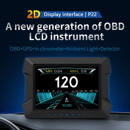 P22 3.5 inch Car HUD Head up Display GPS OBD2 Dual System Windshield Projector - In Car by buy2fix | Online Shopping UK | buy2fix