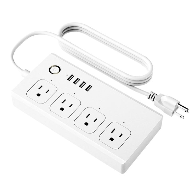 WiFi 10A SM-SO301-U 2500W 4 Holes + 4 USB Smart Power Strip, US Plug(White) - Smart Socket by buy2fix | Online Shopping UK | buy2fix