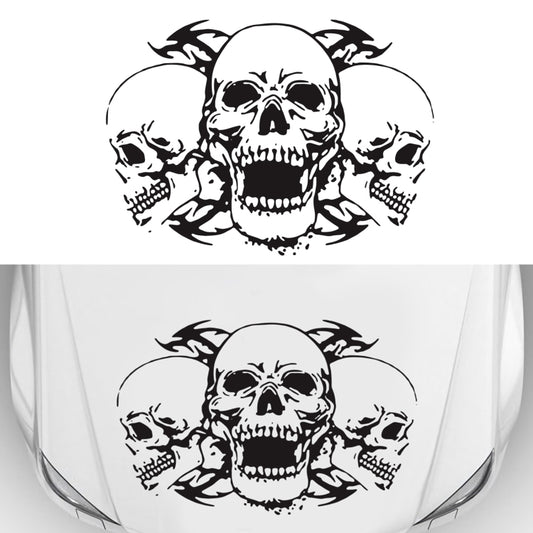 D-923 Three Skulls Pattern Car Modified Decorative Sticker(Black) - In Car by buy2fix | Online Shopping UK | buy2fix