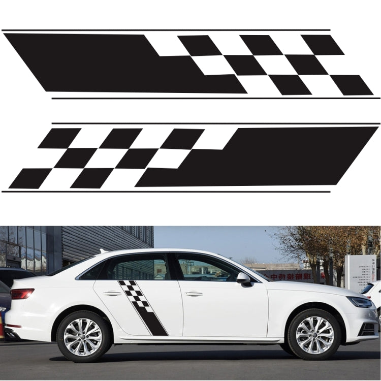 2 PCS/Set D-962 Checkered Flag Pattern Car Modified Decorative Sticker(Black) - In Car by buy2fix | Online Shopping UK | buy2fix