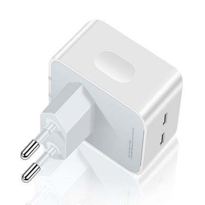 PD 50W Dual USB-C / Type-C Ports Charger(EU Plug) - Apple Accessories by buy2fix | Online Shopping UK | buy2fix