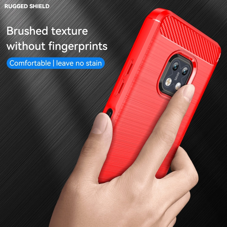 For Nokia XR20 Brushed Texture Carbon Fiber TPU Phone Case(Red) - Nokia Cases by buy2fix | Online Shopping UK | buy2fix