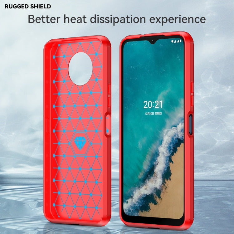 For Nokia G50 Brushed Texture Carbon Fiber TPU Phone Case(Red) - Nokia Cases by buy2fix | Online Shopping UK | buy2fix
