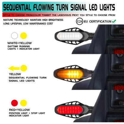 4 PCS Modified Motorcycle 16LEDs Brake Turn Tail Light, Smoked Shell(White Light + Yellow Light) - In Car by buy2fix | Online Shopping UK | buy2fix