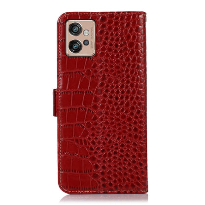 For Motorola Moto G32 Crocodile Top Layer Cowhide Leather Phone Case(Red) - Motorola Cases by buy2fix | Online Shopping UK | buy2fix