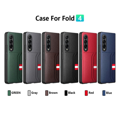 For Samsung Galaxy Z Fold4 5G GKK Litchi Texture Card Slot Phone Case(Red) - Galaxy Z Fold4 5G Cases by GKK | Online Shopping UK | buy2fix