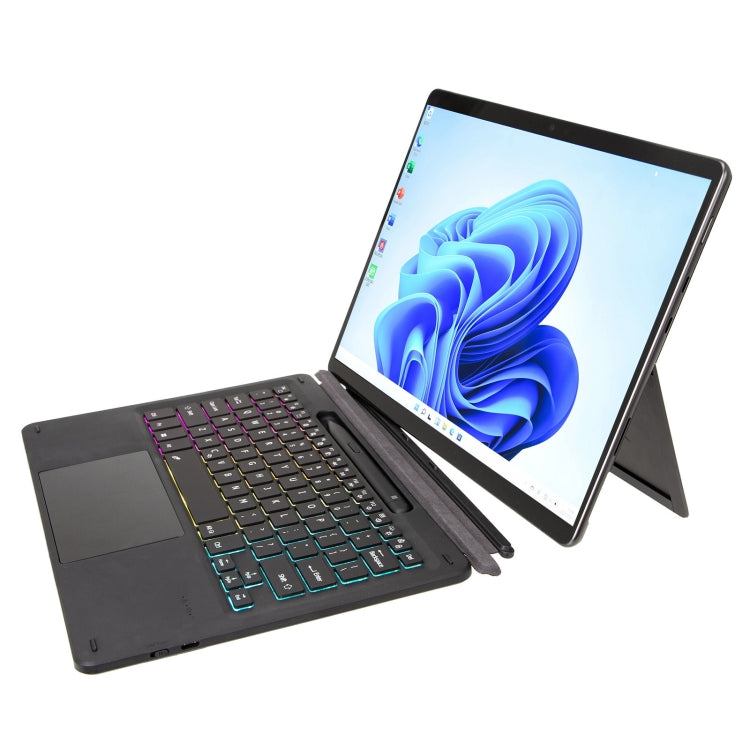 For Microsoft Surface Pro 8/Pro X KF17S Tri-color Backlit Touch Bluetooth Keyboard - Mobile Accessories by buy2fix | Online Shopping UK | buy2fix
