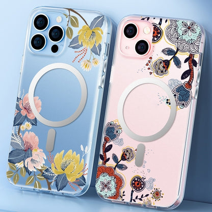 For iPhone 14 Flower Frosted MagSafe Phone Case (Chrysanthemums) - iPhone 14 Cases by buy2fix | Online Shopping UK | buy2fix