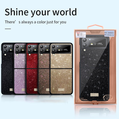 For Samsung Galaxy Z Flip4 SULADA Shockproof TPU + Handmade Leather Phone Case(Gold) - Galaxy Z Flip4 5G Cases by SULADA | Online Shopping UK | buy2fix