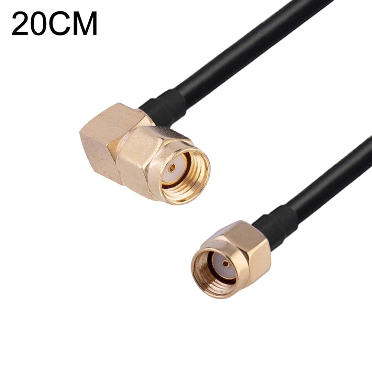 RP-SMA Male Elbow to RP-SMA Male RG174 RF Coaxial Adapter Cable, Length: 20cm - Connectors by buy2fix | Online Shopping UK | buy2fix