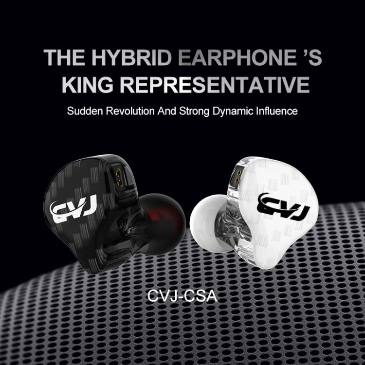 CVJ-CSA Dual Magnetic Coil Iron Hybrid Drive HIFI In-ear Wired Earphone, Style:With Mic(White) - In Ear Wired Earphone by CVJ | Online Shopping UK | buy2fix