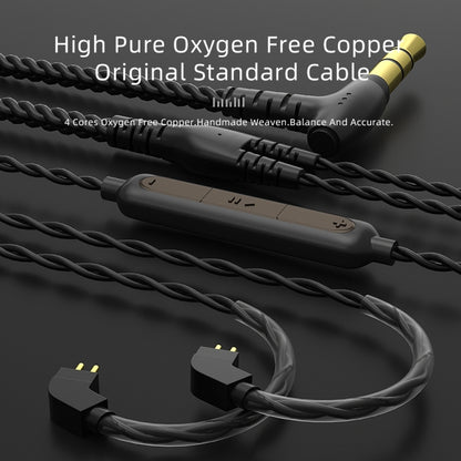 CVJ V2 1.25m Oxygen-free Copper Original 3.5mm Elbow Earphone Cable, Style:0.78mm with Mic(Black) - Cable & Splitter by CVJ | Online Shopping UK | buy2fix