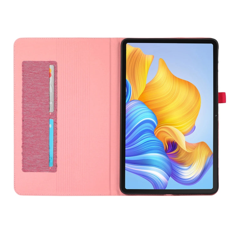For Honor Pad 8 Fabric PU + TPU Flip Tablet Leather Case(Rose Red) - For Huawei by buy2fix | Online Shopping UK | buy2fix