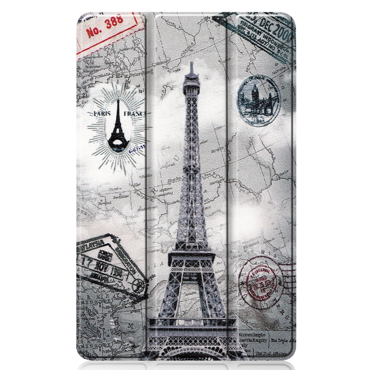 For Samsung Galaxy Tab S6 Lite P610 10.4 inch Colored Drawing Horizontal Flip Leather Case, with Three-folding Holder(Eiffel Tower) - Samsung Accessories by buy2fix | Online Shopping UK | buy2fix