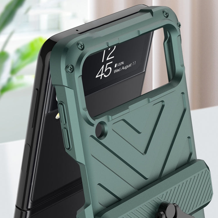 For Samsung Galaxy Z Flip4 GKK Sliding Camshield Magnetic Armor Flip Phone Case with Ring Holder(Purple) - Galaxy Z Flip4 5G Cases by GKK | Online Shopping UK | buy2fix