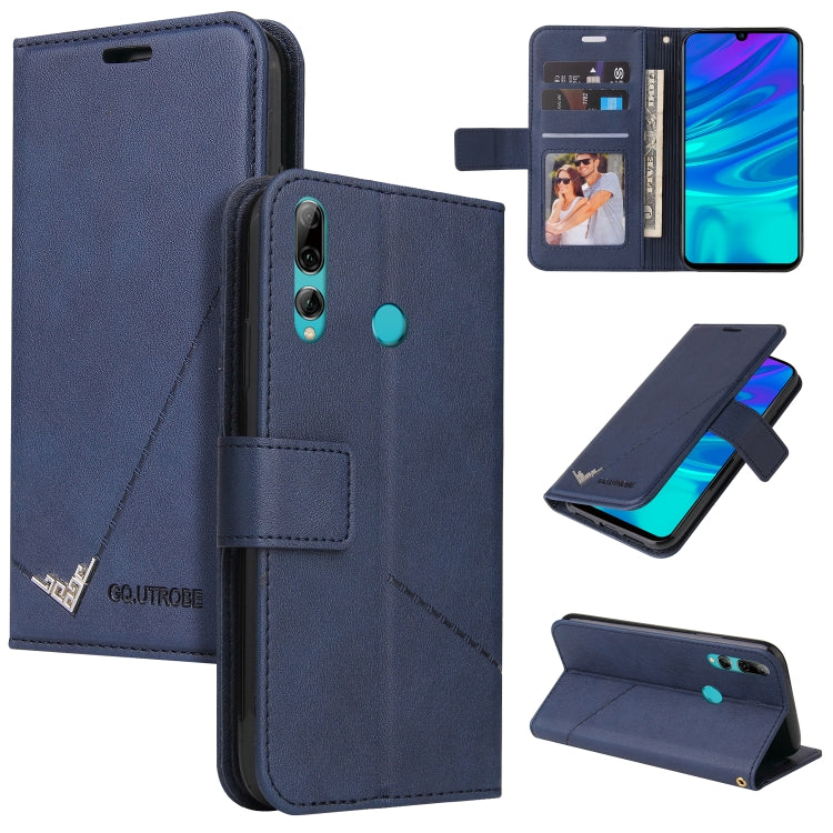 For Huawei Y6p GQUTROBE Right Angle Leather Phone Case(Blue) - Huawei Cases by GQUTROBE | Online Shopping UK | buy2fix