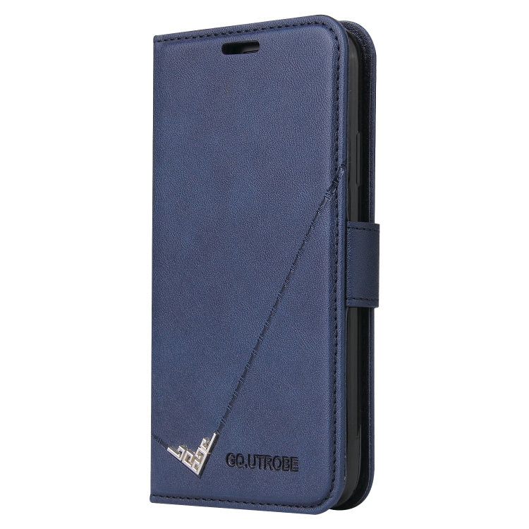 For Huawei Y6p GQUTROBE Right Angle Leather Phone Case(Blue) - Huawei Cases by GQUTROBE | Online Shopping UK | buy2fix