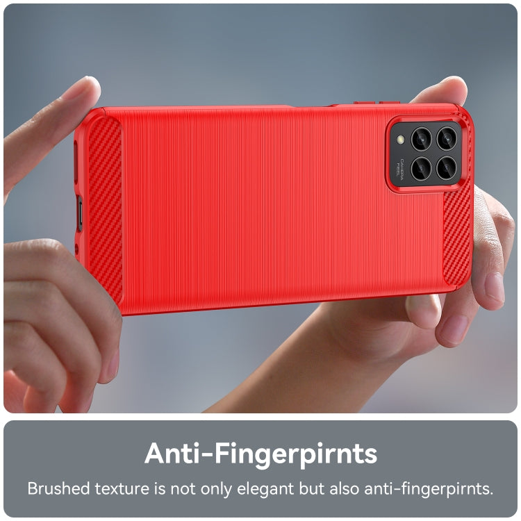 For T-Mobile REVVL 6 Pro 5G Brushed Texture Carbon Fiber TPU Phone Case(Red) - More Brand by buy2fix | Online Shopping UK | buy2fix
