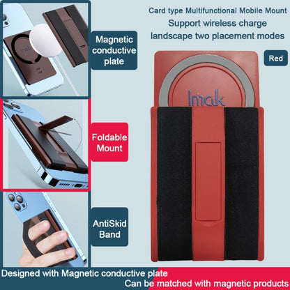 imak MagSafe Wireless ChargingCard-type Multi-function Mobile Phone Holder(Red) - Lazy Bracket by imak | Online Shopping UK | buy2fix