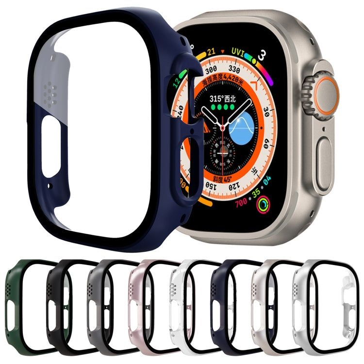 Tempered Glass Film PC Watch Case For Apple Watch Ultra 49mm(Midnight Blue) - Smart Wear by buy2fix | Online Shopping UK | buy2fix