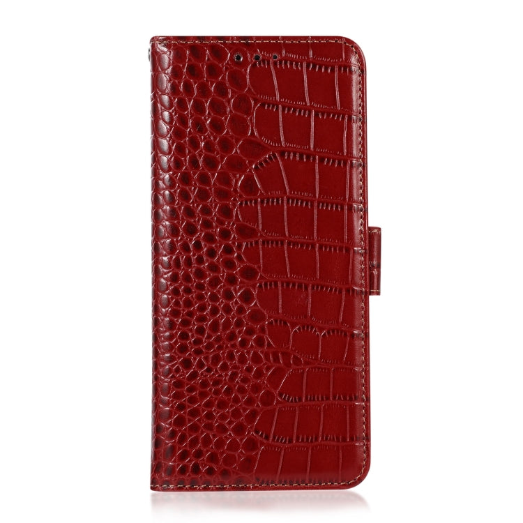 For Motorola Moto S30 Pro Crocodile Top Layer Cowhide Leather Phone Case(Red) - Motorola Cases by buy2fix | Online Shopping UK | buy2fix