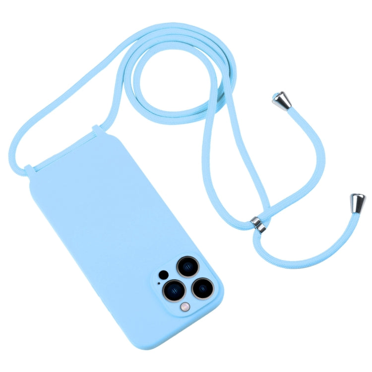 For iPhone 13 Pro Max Crossbody Lanyard Liquid Silicone Case(Blue) - iPhone 13 Pro Max Cases by buy2fix | Online Shopping UK | buy2fix