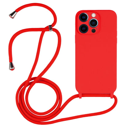 For iPhone 12 Pro Max Crossbody Lanyard Liquid Silicone Case(Red) - iPhone 12 Pro Max Cases by buy2fix | Online Shopping UK | buy2fix