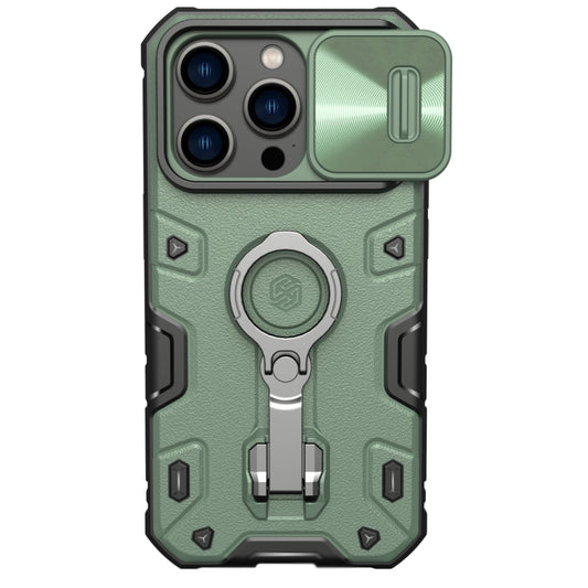 For iPhone 14 Pro NILLKIN CamShield Armor Pro Magnetic Phone Case(Green) - iPhone 14 Pro Cases by NILLKIN | Online Shopping UK | buy2fix