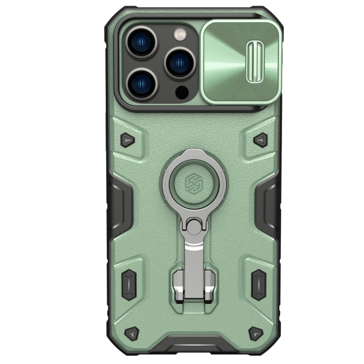 For iPhone 14 Pro Max NILLKIN Shockproof CamShield Armor Protective Case(Green) - iPhone 14 Pro Max Cases by NILLKIN | Online Shopping UK | buy2fix