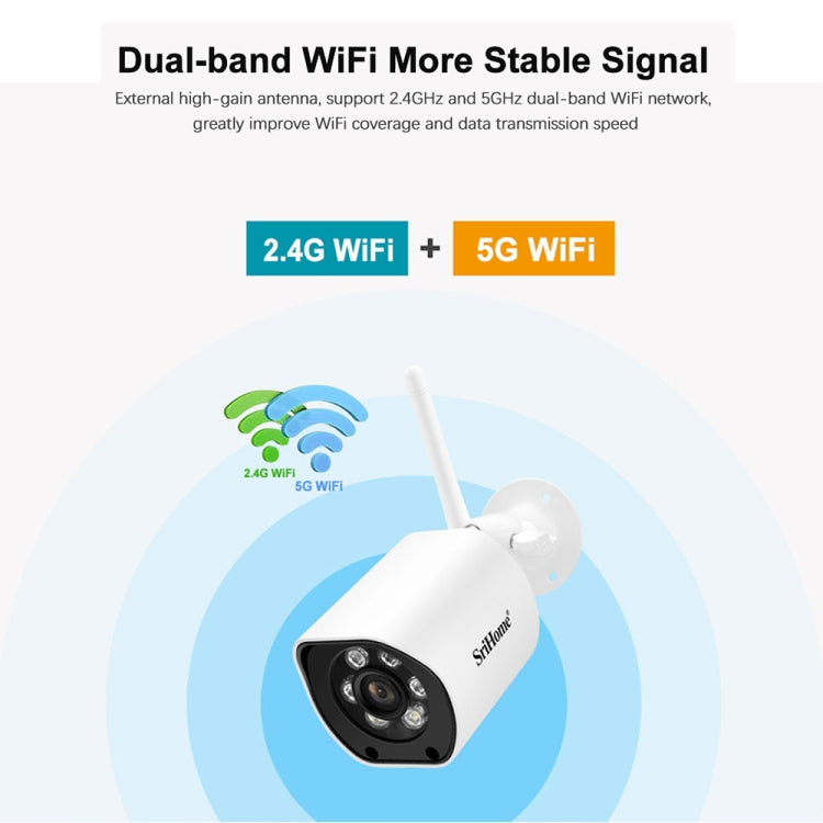 SriHome SH034C 4.0MP AI Humanoid Tracking WiFi Outdoor Surveillance Camera(AU Plug) - Bullet Camera by SriHome | Online Shopping UK | buy2fix