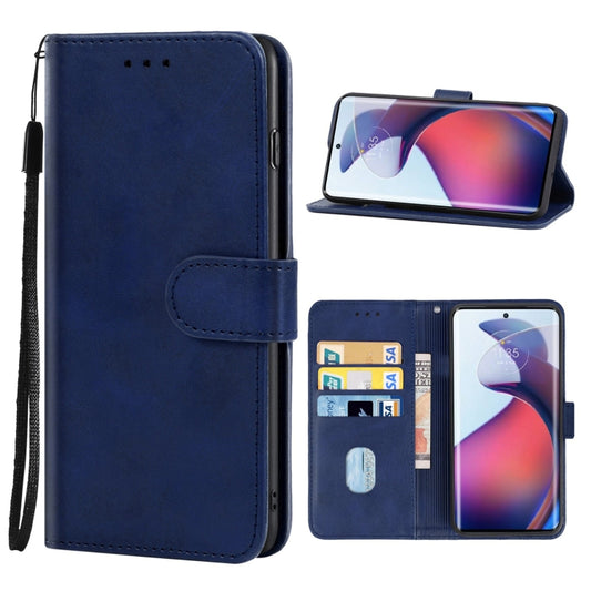 For Motorola Moto G72 Leather Phone Case(Blue) - Motorola Cases by buy2fix | Online Shopping UK | buy2fix