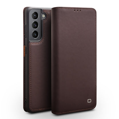 For Samsung Galaxy S21+ 5G QIALINO Classic Gen2 Genuine Leather Phone Case(Brown) - Galaxy S21+ 5G Cases by QIALINO | Online Shopping UK | buy2fix