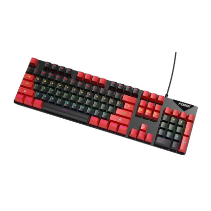 FOREV FVQ302 Mixed Color Wired Mechanical Gaming Illuminated Keyboard(Black Red) - Wired Keyboard by buy2fix | Online Shopping UK | buy2fix