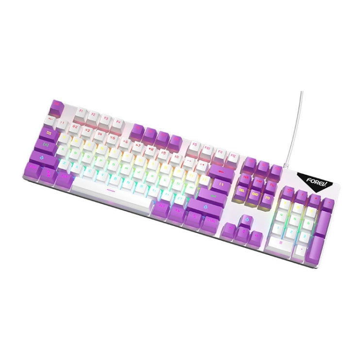 FOREV FVQ302 Mixed Color Wired Mechanical Gaming Illuminated Keyboard(White Purple) - Wired Keyboard by buy2fix | Online Shopping UK | buy2fix