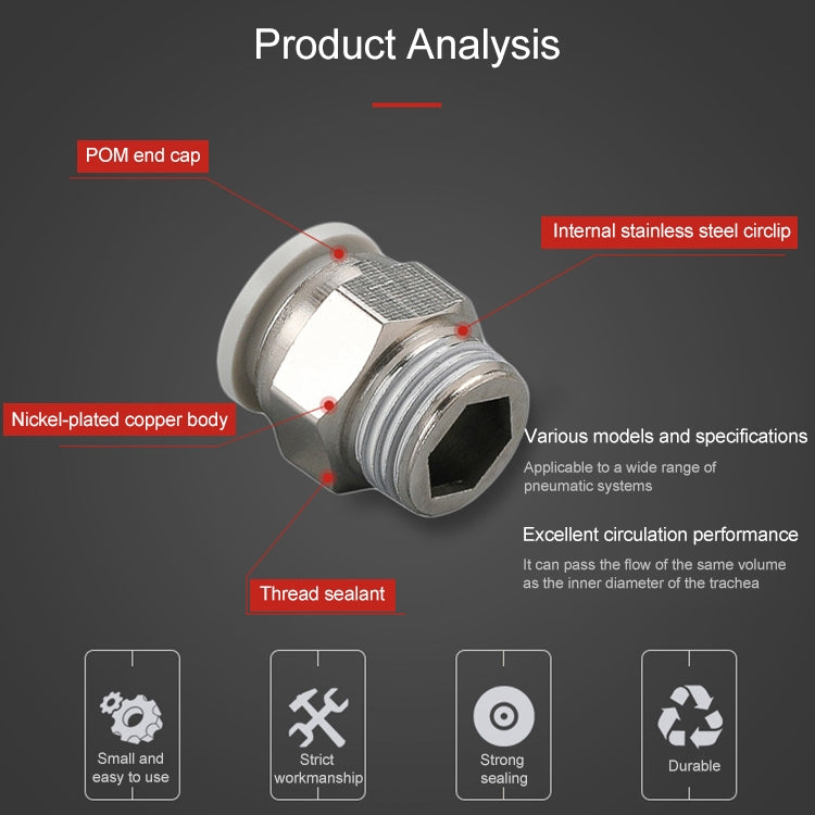 PC14-04 LAIZE PC Straight Pneumatic Quick Fitting Connector -  by LAIZE | Online Shopping UK | buy2fix