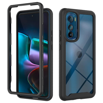 For Motorola Moto Edge 30 Starry Sky Solid Color TPU Clear PC Phone Case(Black) - Mobile Accessories by buy2fix | Online Shopping UK | buy2fix