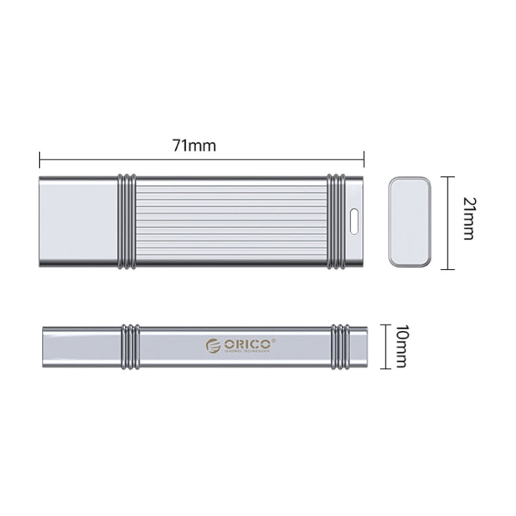 ORICO 64GB USB-A USB3.2 Gen1 USB Flash Drive, Read 260MB/s, Write 50MB/s (Silver) - USB Flash Drives by ORICO | Online Shopping UK | buy2fix