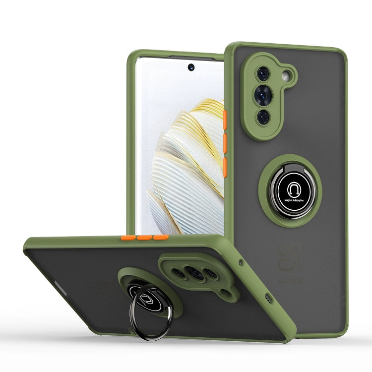 For Huawei nova 10 Q Shadow 1 Series TPU + PC Phone Case with Ring Holder(Green) - Huawei Cases by buy2fix | Online Shopping UK | buy2fix