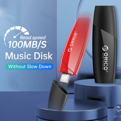 ORCIO USB3.0 U Disk Drive, Read: 100MB/s, Write: 15MB/s, Memory:64GB, Port:Type-C(Red) - USB Flash Drives by ORICO | Online Shopping UK | buy2fix
