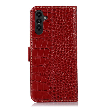 For Samsung Galaxy A14 5G Crocodile Top Layer Cowhide Leather Phone Case(Red) - Galaxy Phone Cases by buy2fix | Online Shopping UK | buy2fix