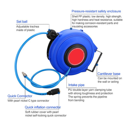 LAIZE Automatic Retractable Air Hose Reel Pneumatic PU Tube, Specification:12x8mm, 12m -  by LAIZE | Online Shopping UK | buy2fix