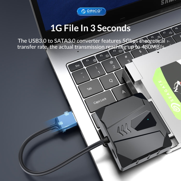 ORICO UTS2 USB 3.0 2.5-inch SATA HDD Adapter with 12V 2A Power Adapter, Cable Length:0.3m(AU Plug) - USB to IDE / SATA by ORICO | Online Shopping UK | buy2fix